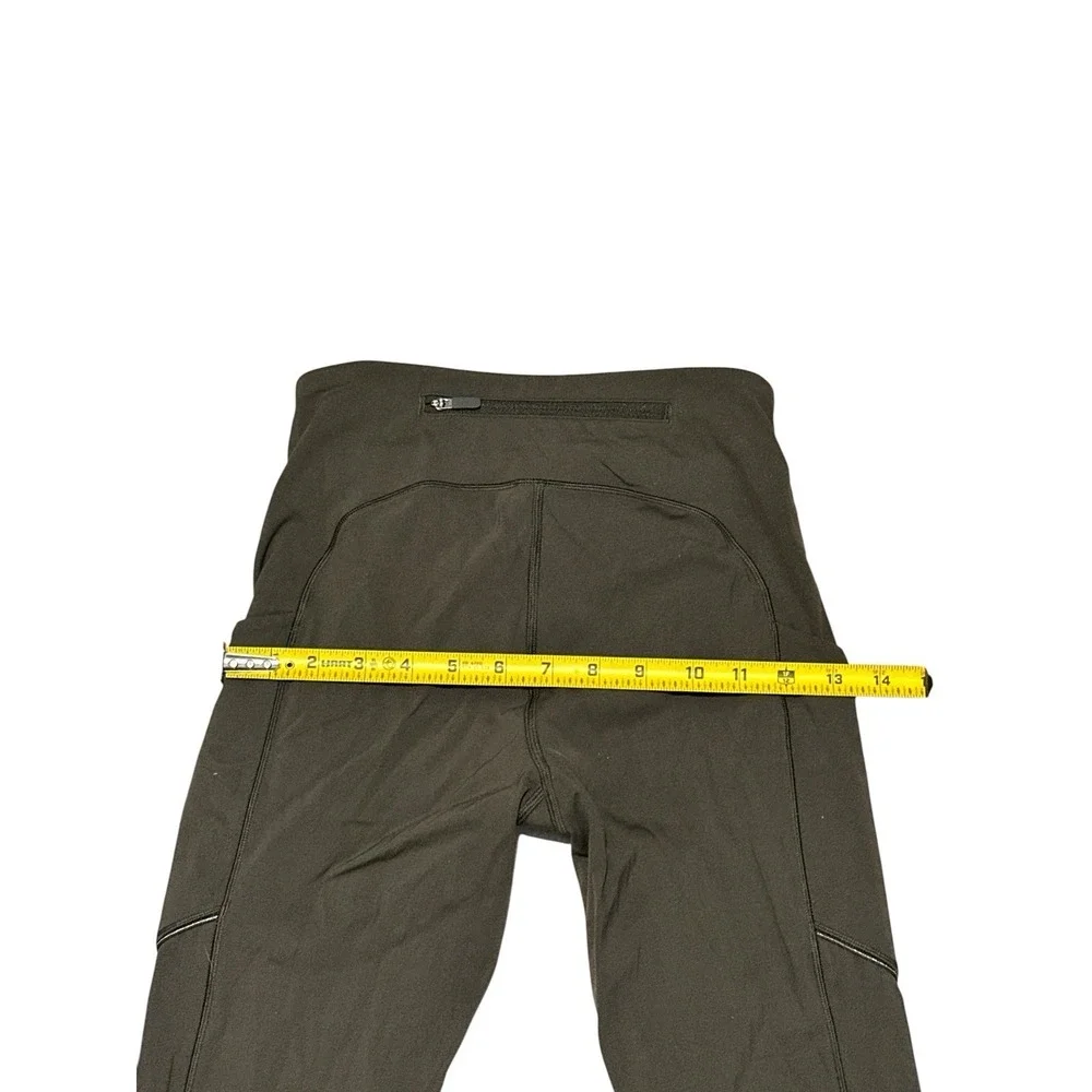 Lululemon Women's Olive Green Leggings W/ Pockets & Waist Tie Size‎ 4